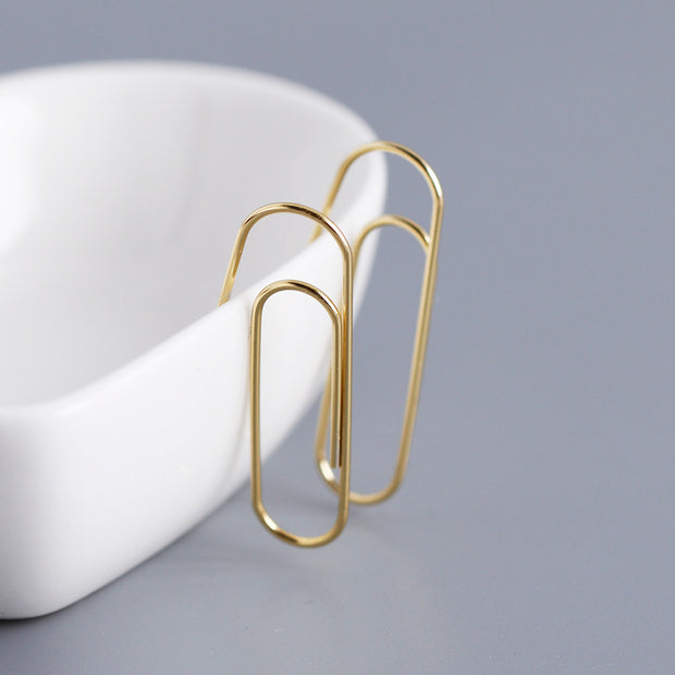 Sterling Silver Simple Paper Clip Earring
