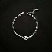 Sterling Silver Letter Bracelet