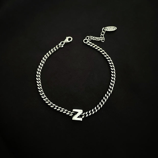 Sterling Silver Letter Bracelet