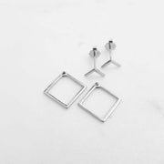 Sterling Silver Almost Square Studs