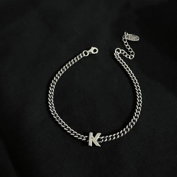 Sterling Silver Letter Bracelet