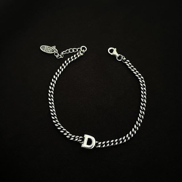 Sterling Silver Letter Bracelet