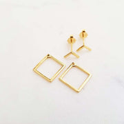 Sterling Silver Almost Square Studs