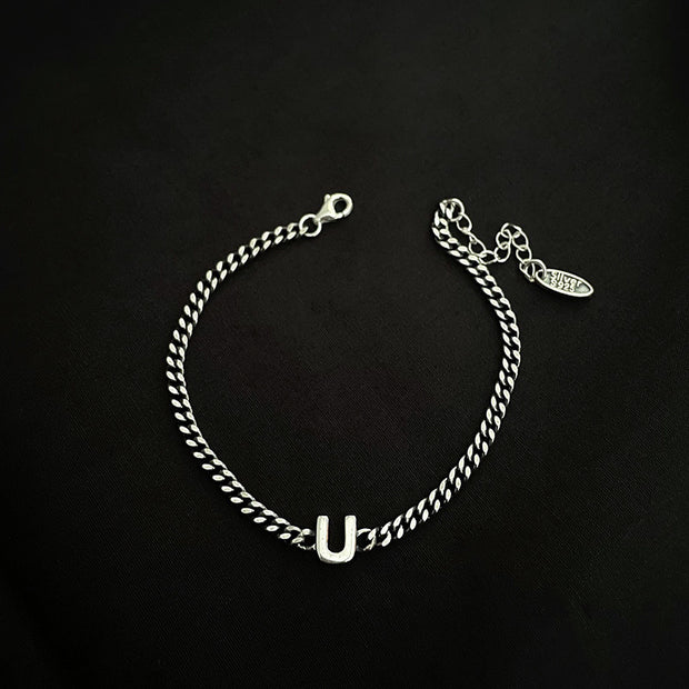 Sterling Silver Letter Bracelet
