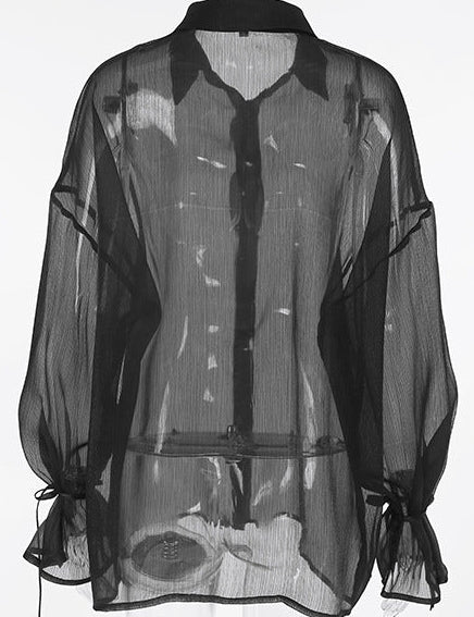 Gizzy Mesh Button Down Top