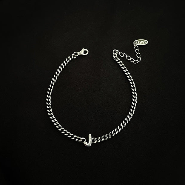 Sterling Silver Letter Bracelet