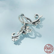 Vine Of Flowers Sterling Silver Ear Cuff