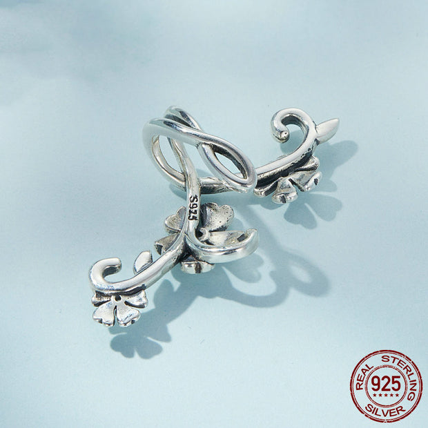 Vine Of Flowers Sterling Silver Ear Cuff