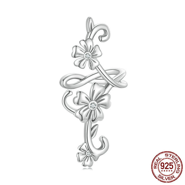 Vine Of Flowers Sterling Silver Ear Cuff