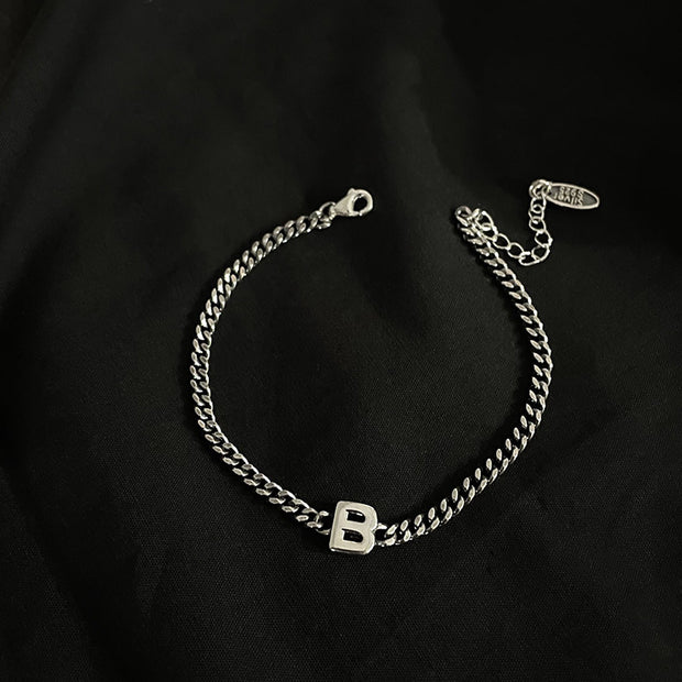 Sterling Silver Letter Bracelet
