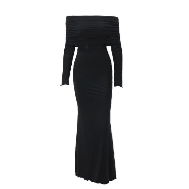 Off The Shoulder Black Dress