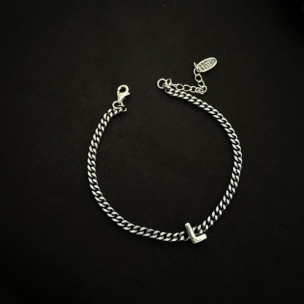 Sterling Silver Letter Bracelet