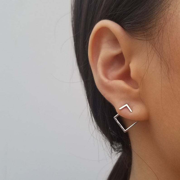 Sterling Silver Almost Square Studs