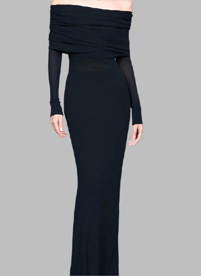 Off The Shoulder Black Dress