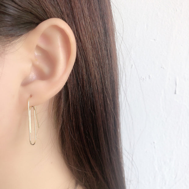 Sterling Silver Simple Paper Clip Earring
