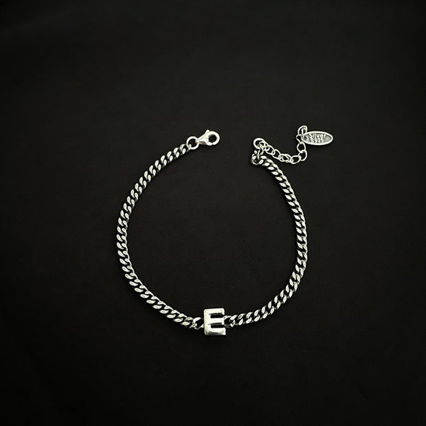 Sterling Silver Letter Bracelet