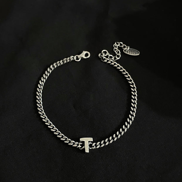 Sterling Silver Letter Bracelet