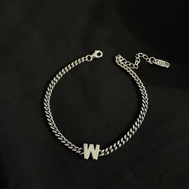 Sterling Silver Letter Bracelet