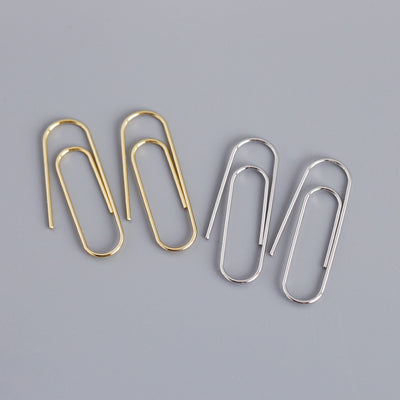 Sterling Silver Simple Paper Clip Earring