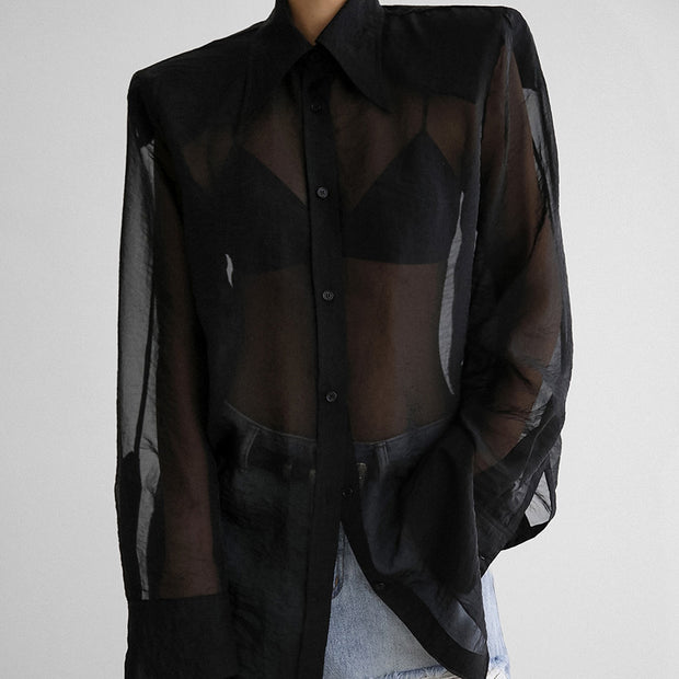 Gizzy Mesh Button Down Top