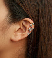 Vine Of Flowers Sterling Silver Ear Cuff