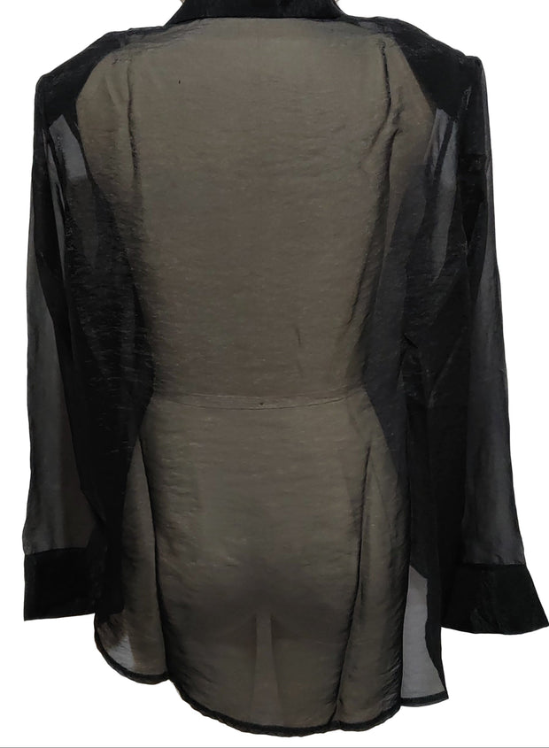 Gizzy Mesh Button Down Top