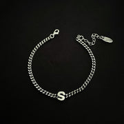 Sterling Silver Letter Bracelet