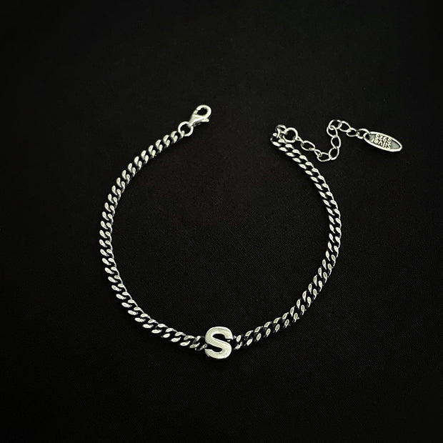 Sterling Silver Letter Bracelet