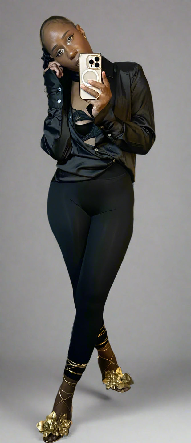 Not Just A Buttom Satin Shirt