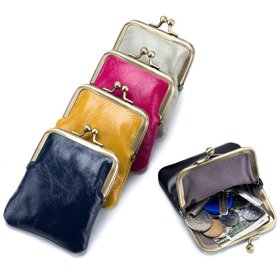 Oil Wax Leather Coin Purse