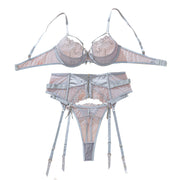 Sexy Silver Blue Lingerie Set