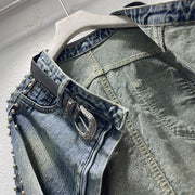 A Denim Jacket With Metal Detail