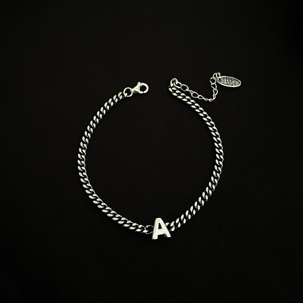 Sterling Silver Letter Bracelet