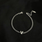 Sterling Silver Letter Bracelet