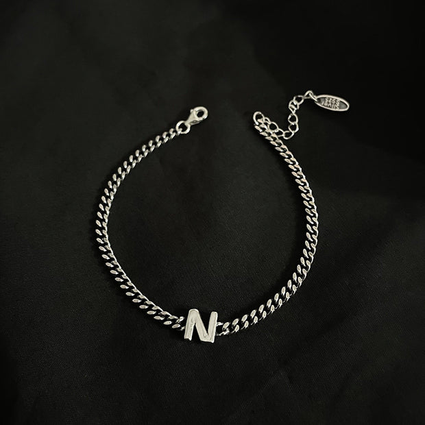 Sterling Silver Letter Bracelet