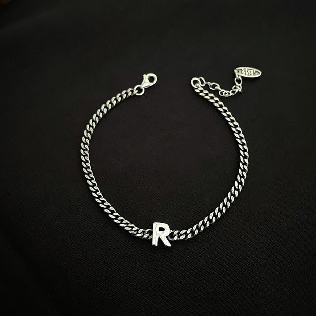 Sterling Silver Letter Bracelet