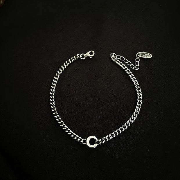 Sterling Silver Letter Bracelet