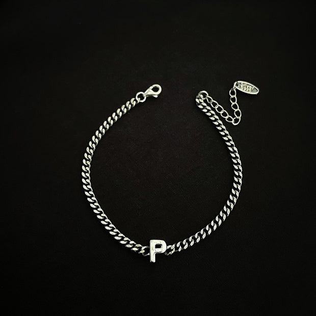 Sterling Silver Letter Bracelet