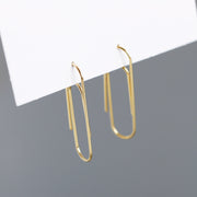 Sterling Silver Simple Paper Clip Earring