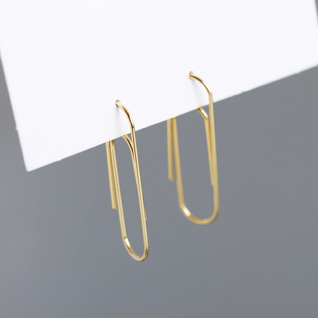 Sterling Silver Simple Paper Clip Earring