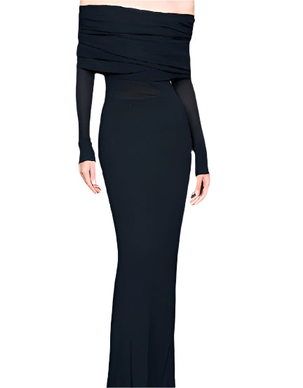 Off The Shoulder Black Dress