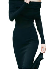 Off The Shoulder Black Dress