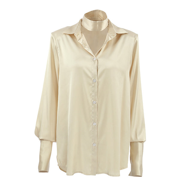 Not Just A Buttom Satin Shirt