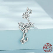 Vine Of Flowers Sterling Silver Ear Cuff