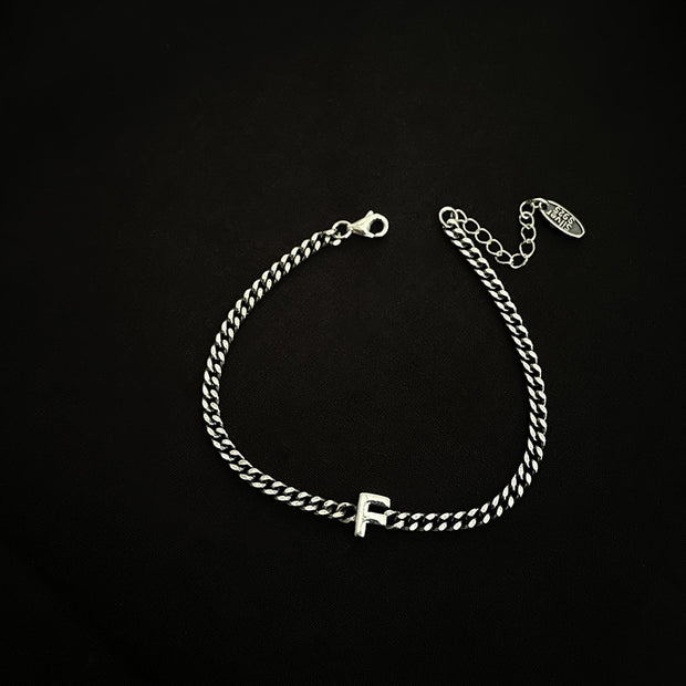 Sterling Silver Letter Bracelet