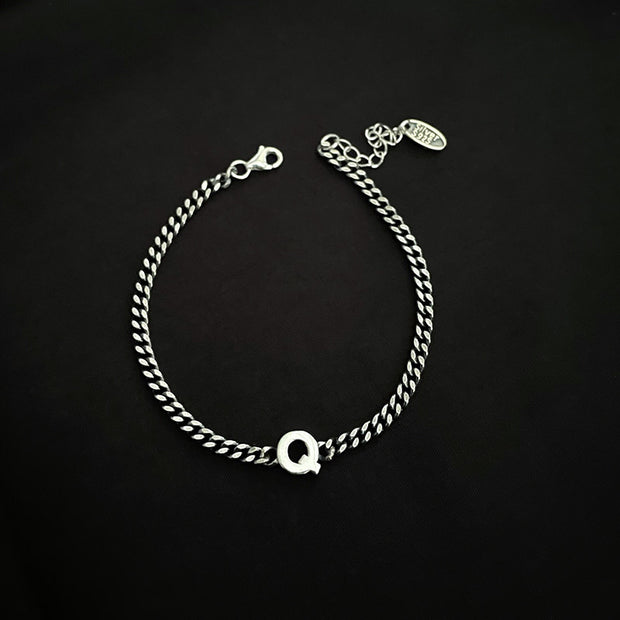 Sterling Silver Letter Bracelet