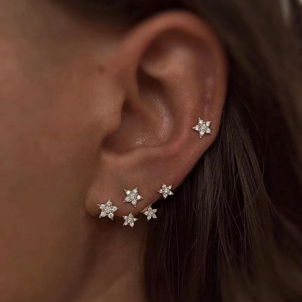 Star Sterling Silver Earring