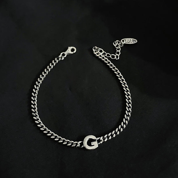 Sterling Silver Letter Bracelet