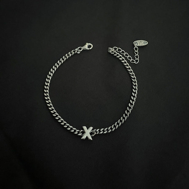 Sterling Silver Letter Bracelet